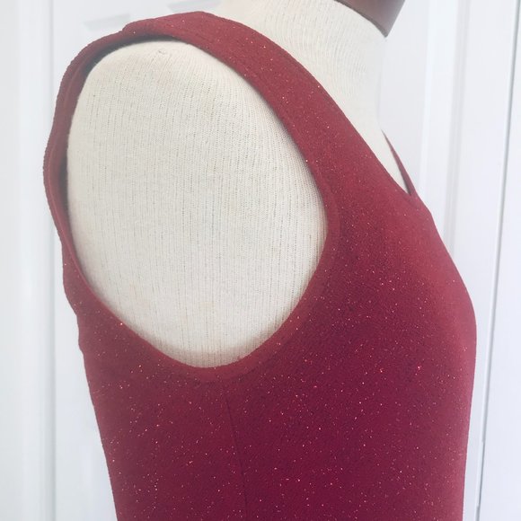 Rabbit Rabbit Rabbit Dress Red Sparkling Cocktail Sleeveless 10 M Dry Cleaned - Picture 10 of 11